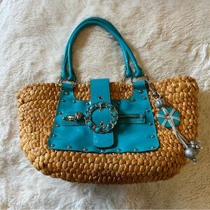 Y2K Kathy Van Zeeland Straw Purse Bag